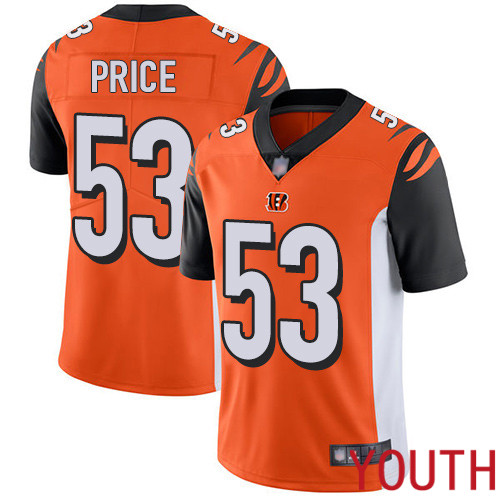 Cincinnati Bengals Limited Orange Youth Billy Price Alternate Jersey NFL Footballl #53 Vapor Untouchable
